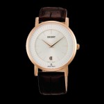 Orient Quartz Rose Gold Tone Stainless Steel Leather Strap Watch